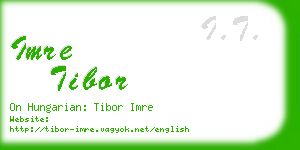 imre tibor business card